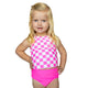 Mulberry Pink and Ivory Checkers