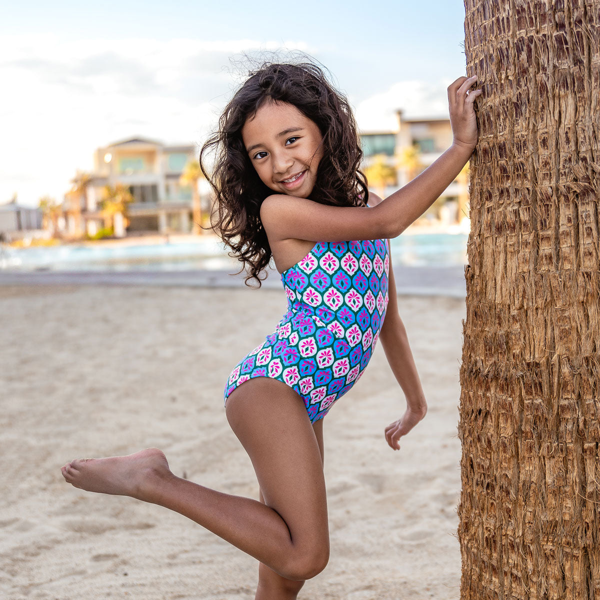 High Neck One Piece Swimsuit (Girls)
