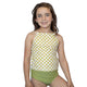 Lovebird Green Checker Floral