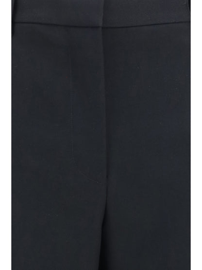 Trousers Wide-Leg Pleated Black