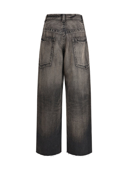 Wide Denim Jeans 'Amateur Sewn Like' Black