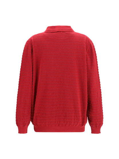 Cotton V-Neck Sweater Amaranth