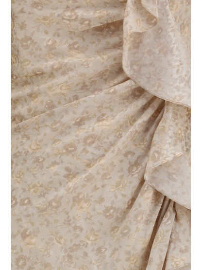 Dress Draped Jacquard Cream