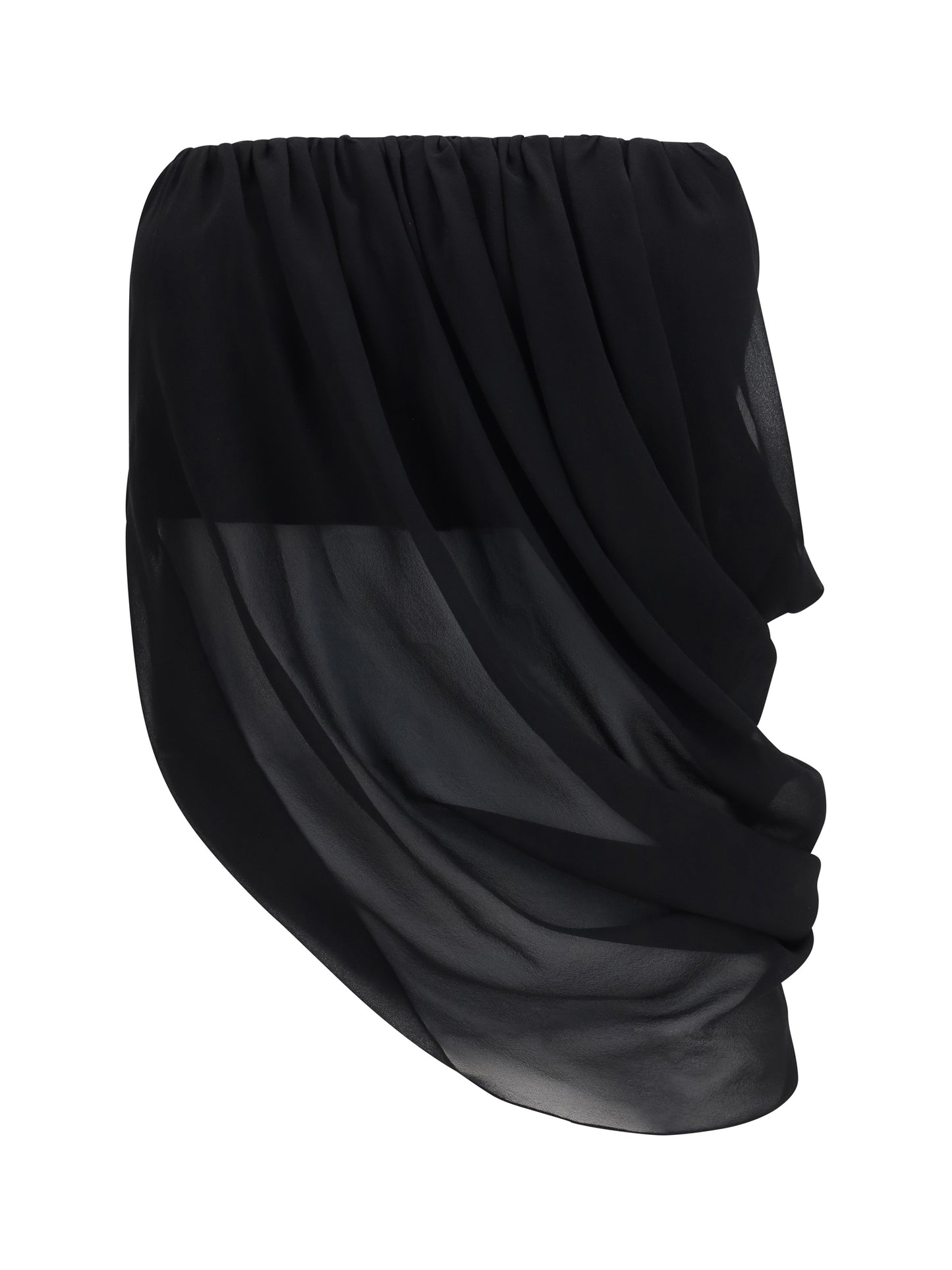 Top Draped Black Silk