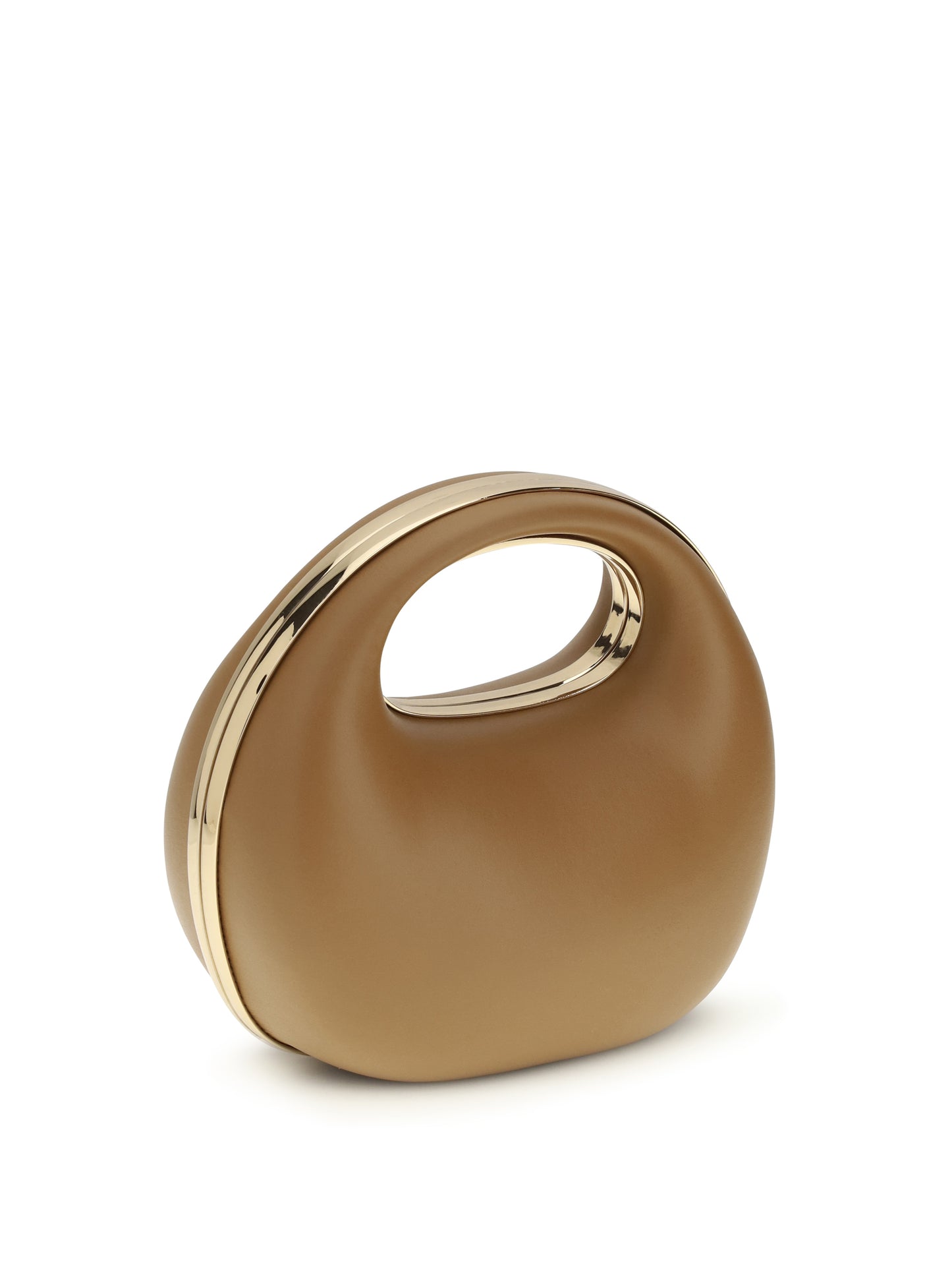 Rigid Handbag Camel Calf Leather