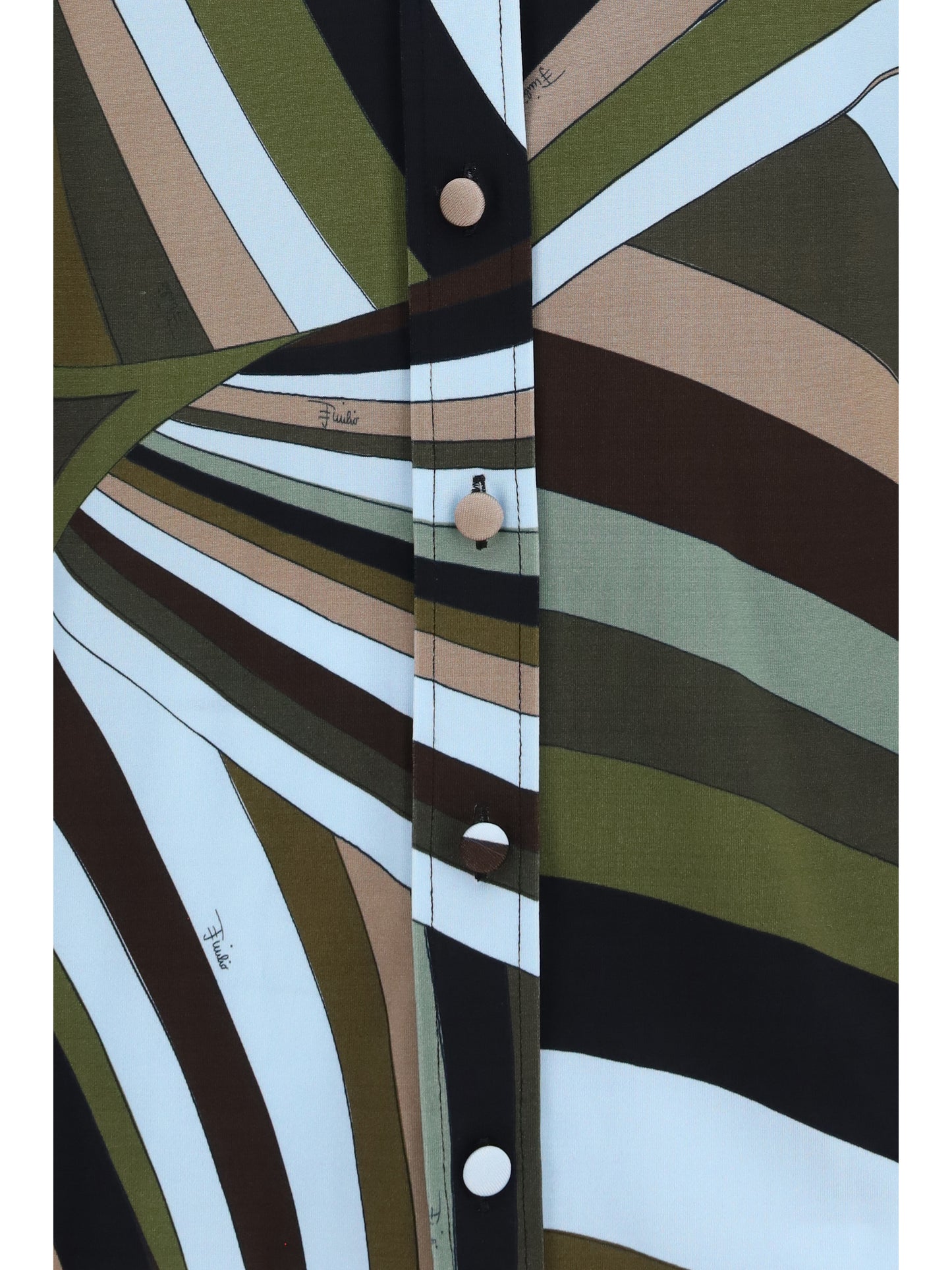 Shirt Iridescent Print Khaki Blue
