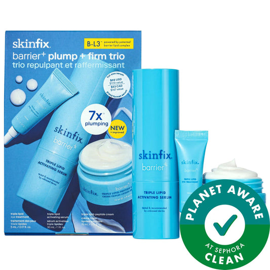 Skinfix Barrier+ Anti-Aging Skincare Set: Plumping Moisturizer, Firming Eye Cream & B-L3ª Serum. Hydrates Dry Skin & Strengthens Skin Barrier
