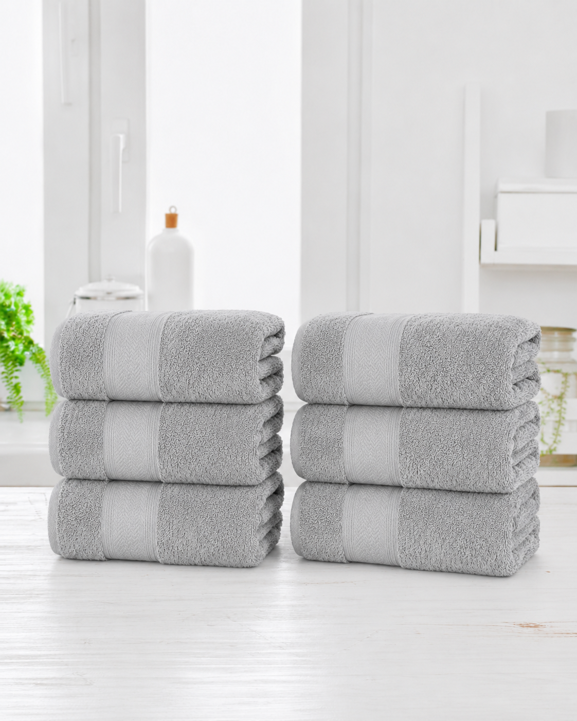 6-Pack 100% Cotton Bath Towel Set – 27 x 52 Inch Soft, Absorbent & Quick-Dry Towels