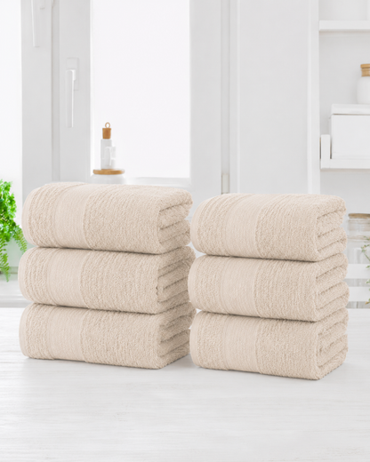 6-Pack 100% Cotton Bath Towel Set – 27 x 52 Inch Soft, Absorbent & Quick-Dry Towels