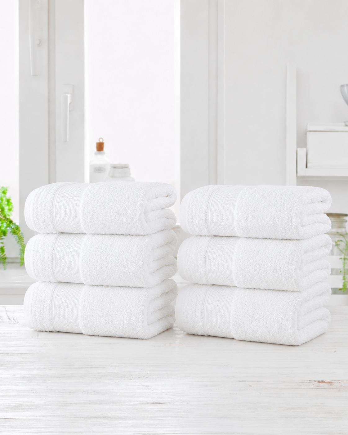 6-Pack 100% Cotton Bath Towel Set – 27 x 52 Inch Soft, Absorbent & Quick-Dry Towels