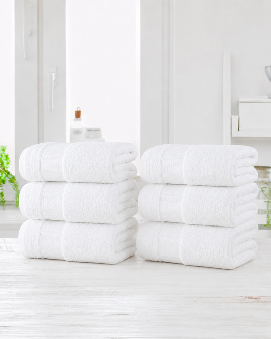 6-Pack 100% Cotton Bath Towel Set – 27 x 52 Inch Soft, Absorbent & Quick-Dry Towels