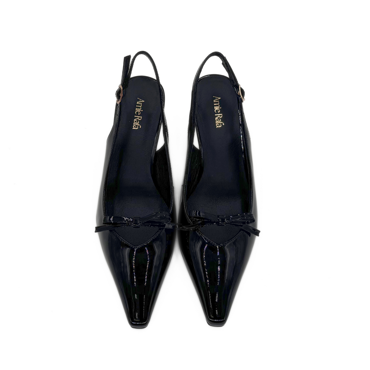 Georgia Pointy Toe Bow Heels - Black