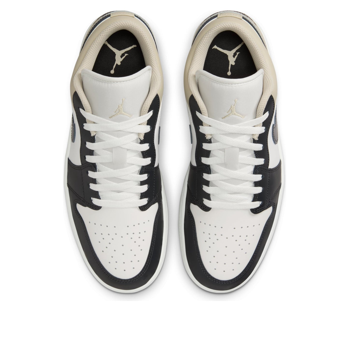 [553558-153] Mens Air Jordan Retro 1 Low 'black Toe Rattan'