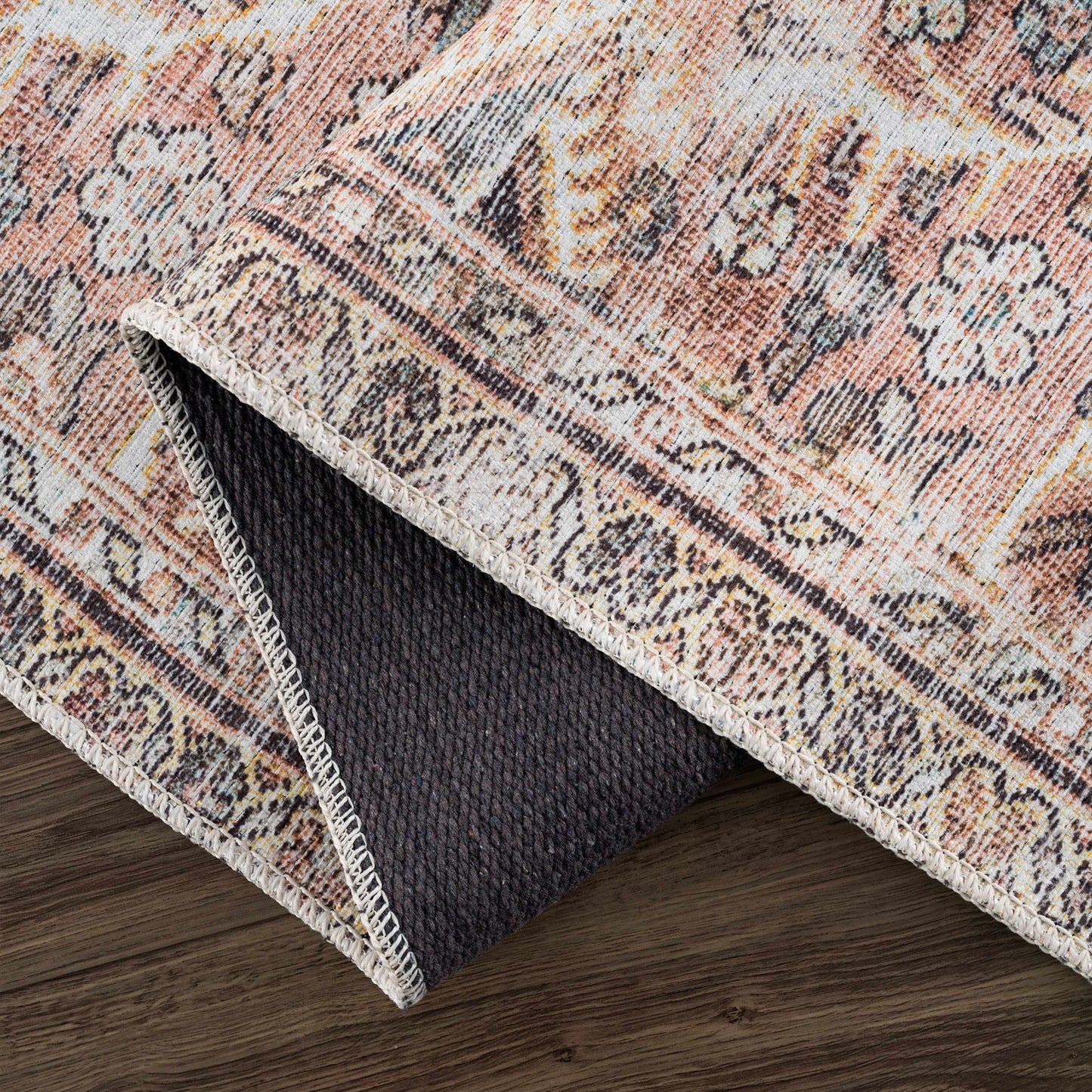 Flat Pile Urpi Red Washable Rug - Clearance
