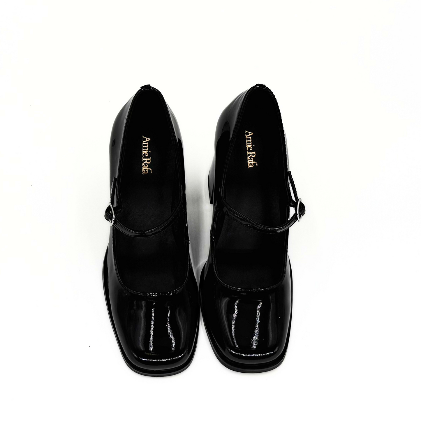 Jackie Patent Leather Mary Jane Heels - Black