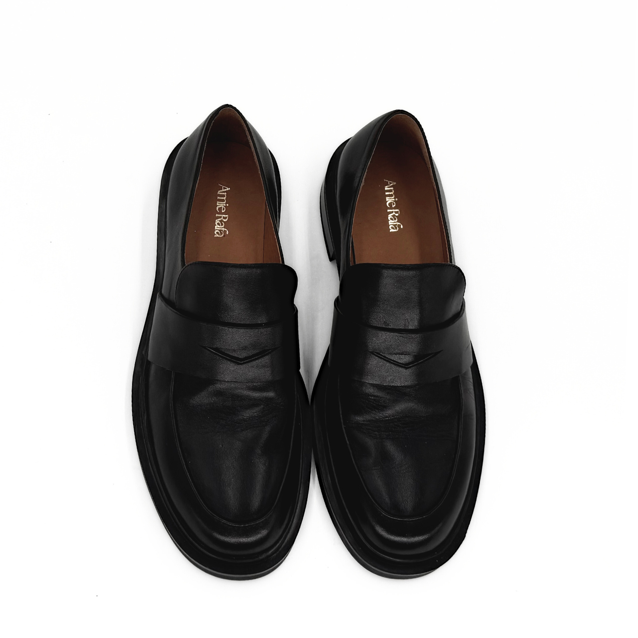 Drew Chunky Leather Loafers - Black