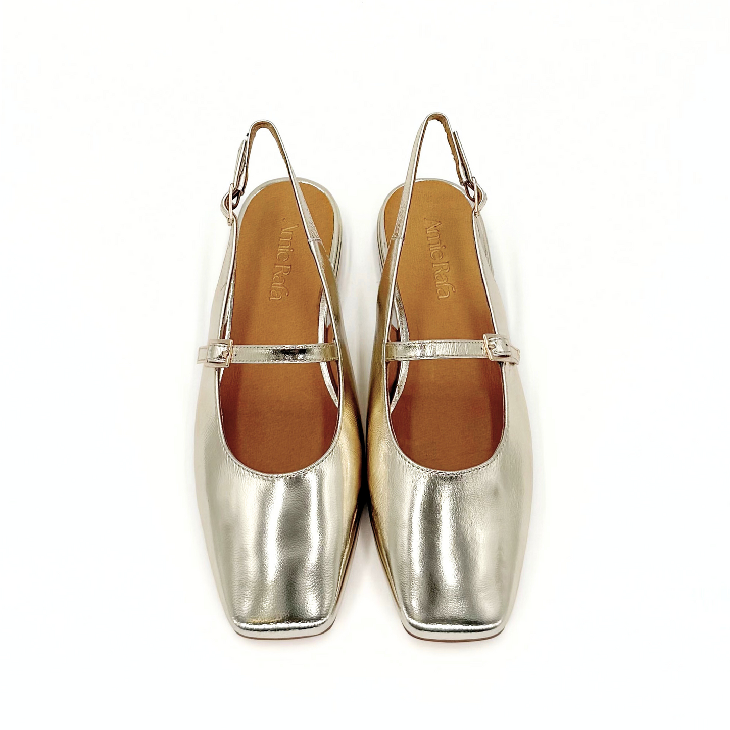Athena Mary Jane Flats - Silver