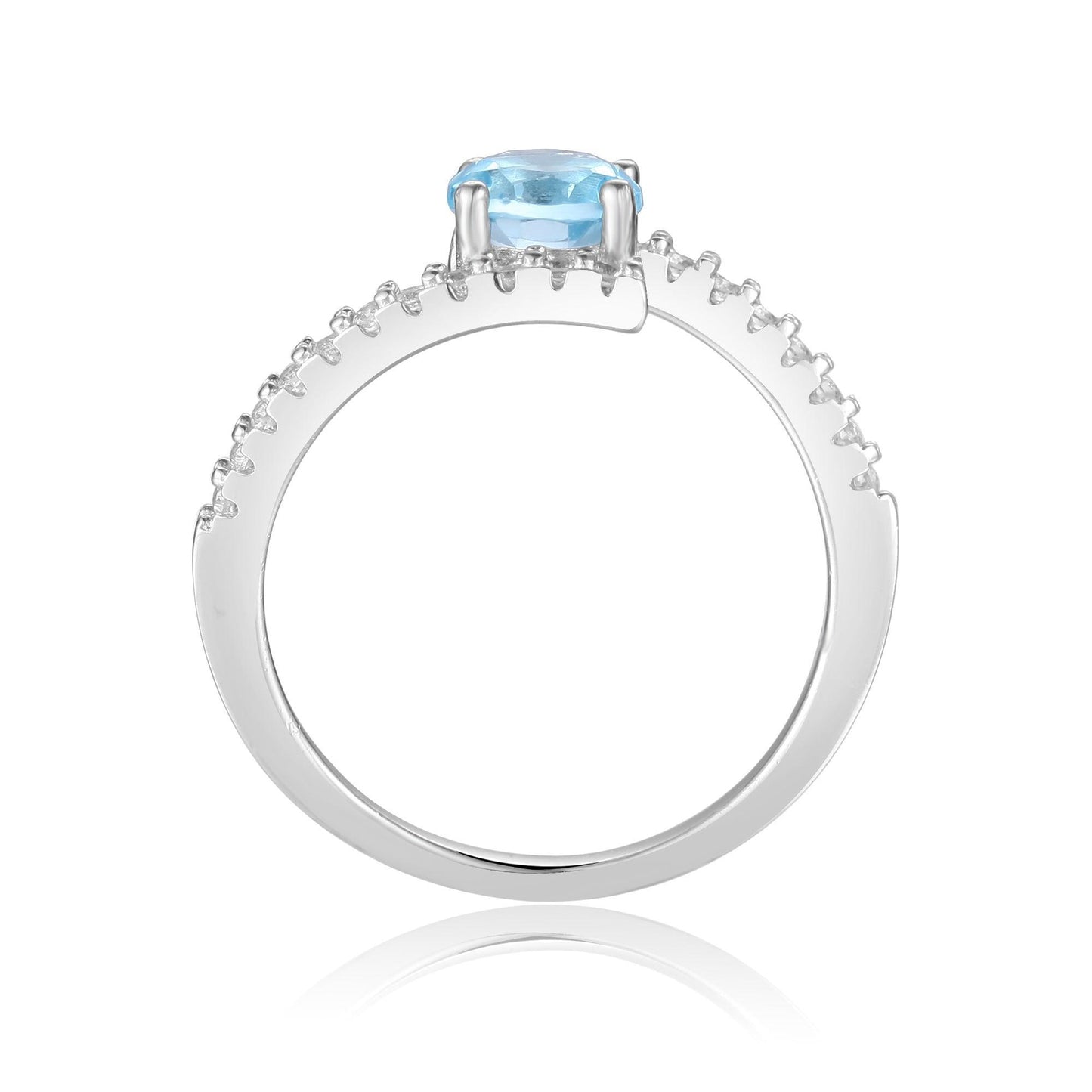 Natural Blue Topaz Solitiare Ring