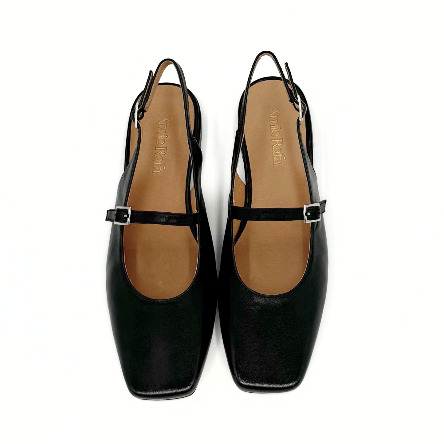Athena Mary Jane Flats - Black