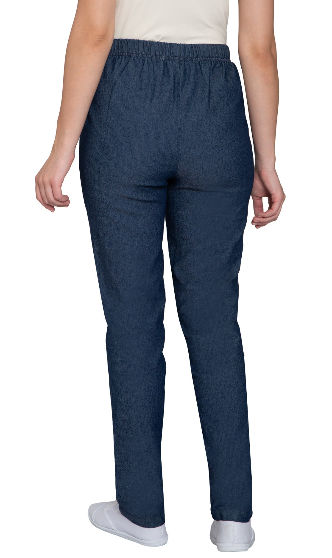 Women's Elastic Waist Pull On Jeans in Denim & Twill - Soft & Lightweight with a bit Stretch