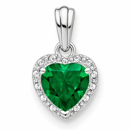 Heart Gemstone and Diamond Halo Pendant
