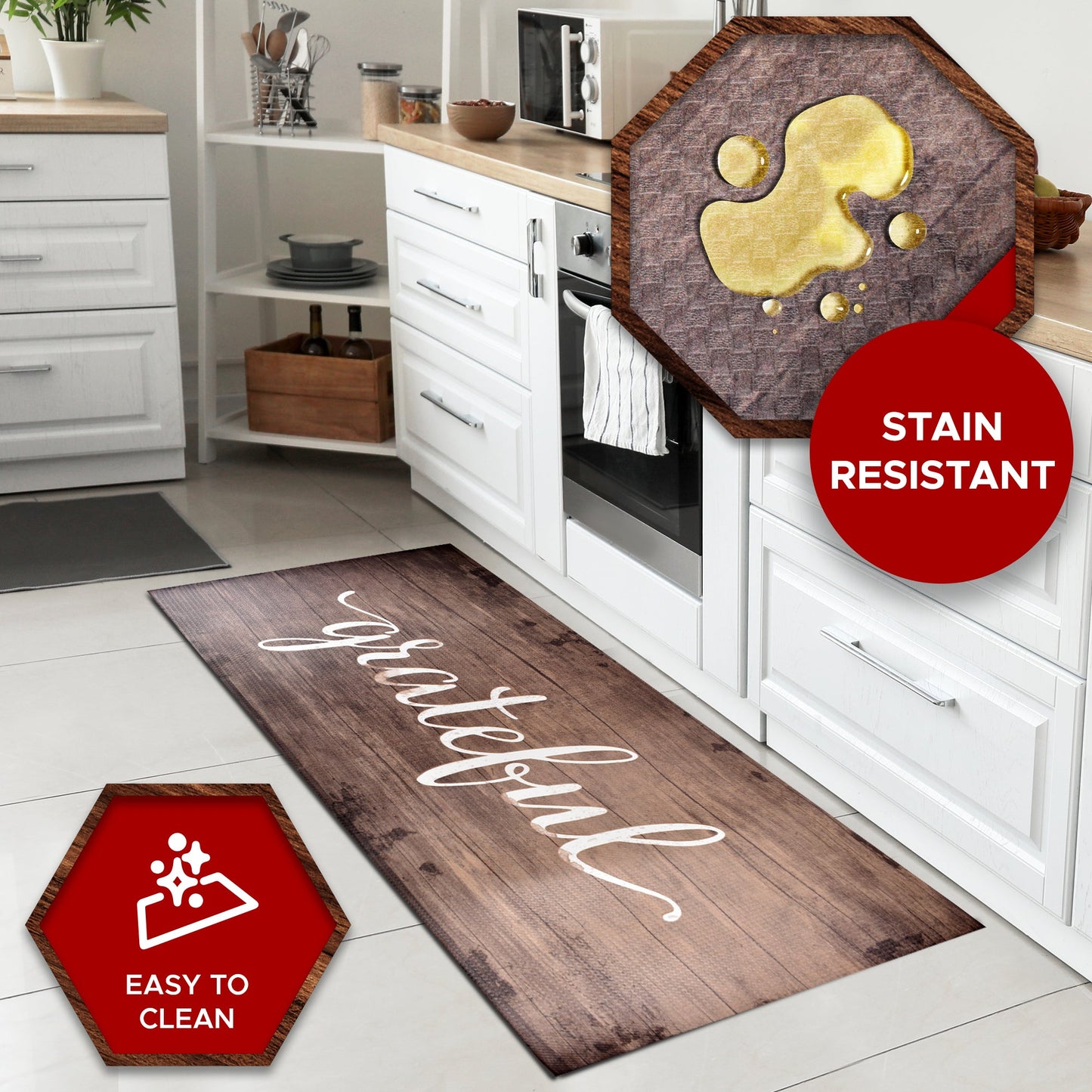 Oversized Cushioned Anti-Fatigue Kitchen Mat (Grateful)