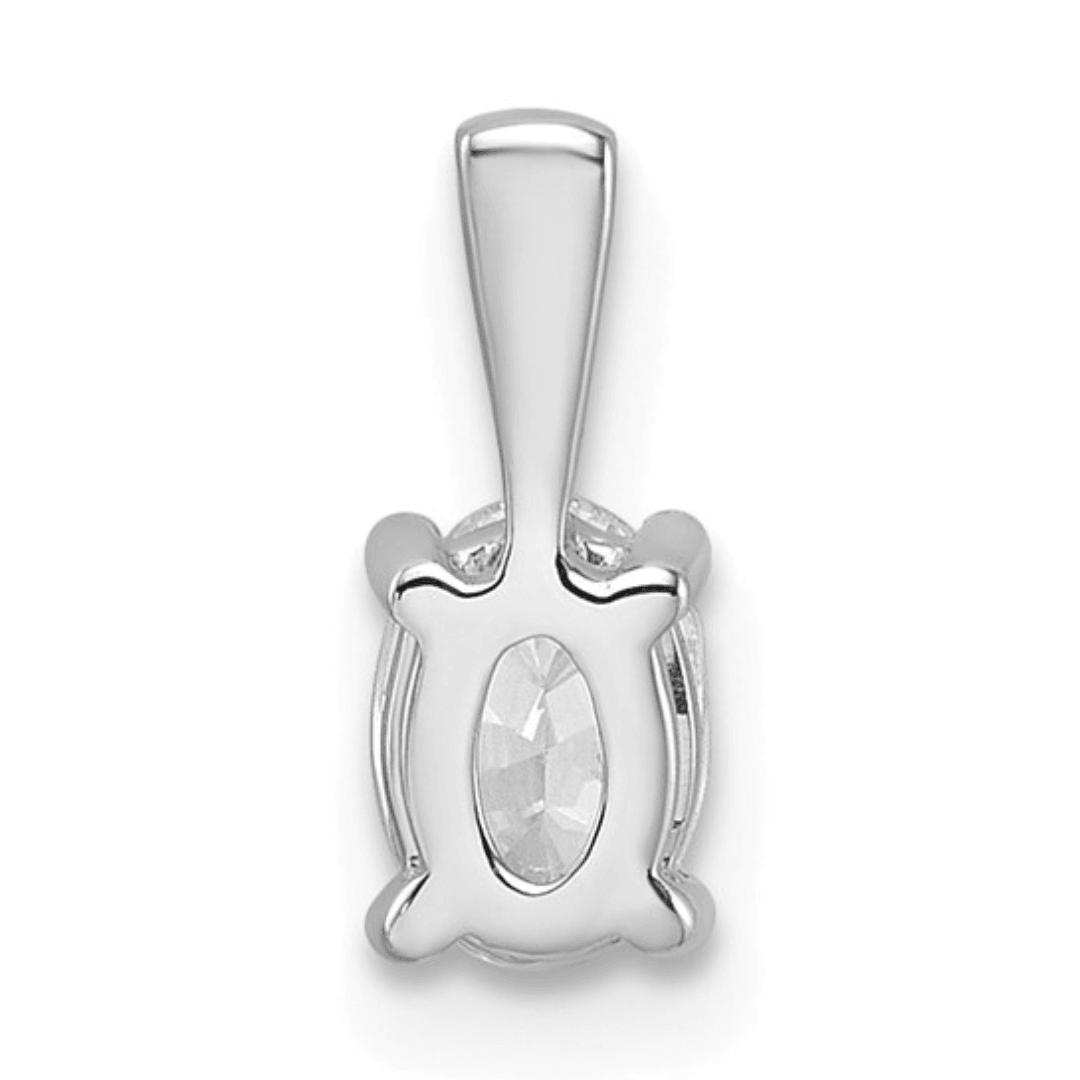 14K White Gold Lab Grown Diamond Oval Solitaire Pendant