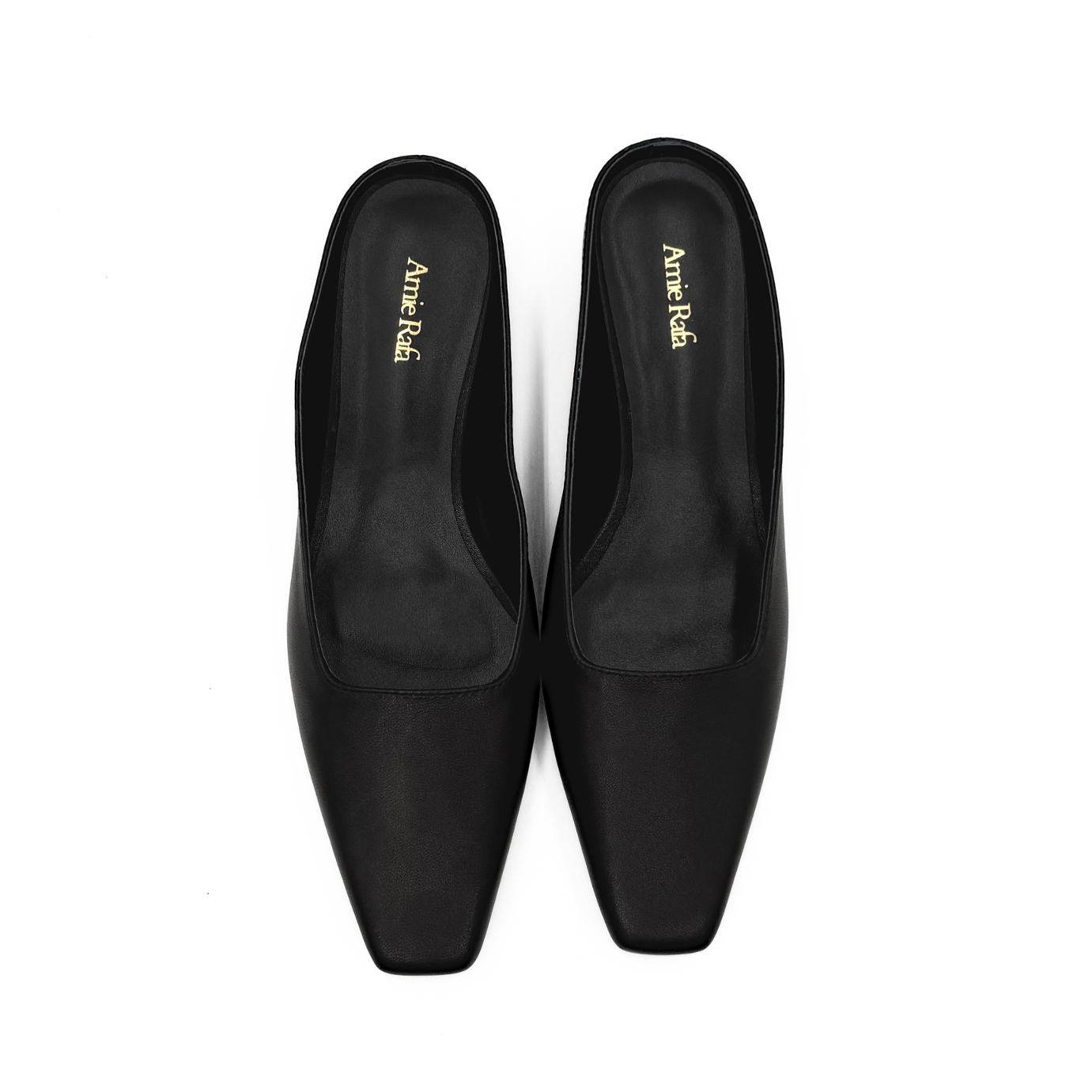 Mona Kitten Heel Mules - Black