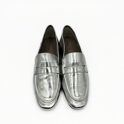 The Tennis Leather Loafer - Silver