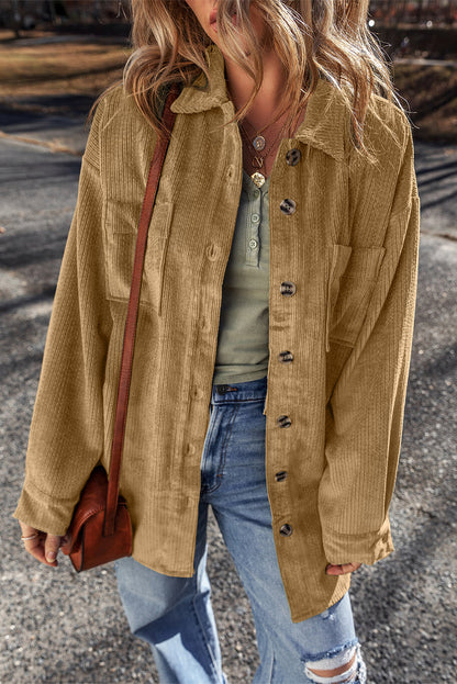 Threaded Pear Giuliana Patched Up Corduroy Shacket