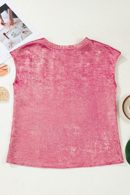 Threaded Pear Alanna Metallic Cap Sleeve Top