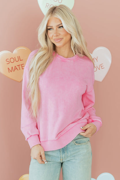 Threaded Pear Brinley Drop Shoulder Loose Sweatshirt