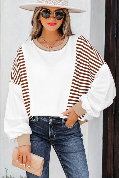 Threaded Pear Zyla Contrast Stitching Oversize Sweatshirt