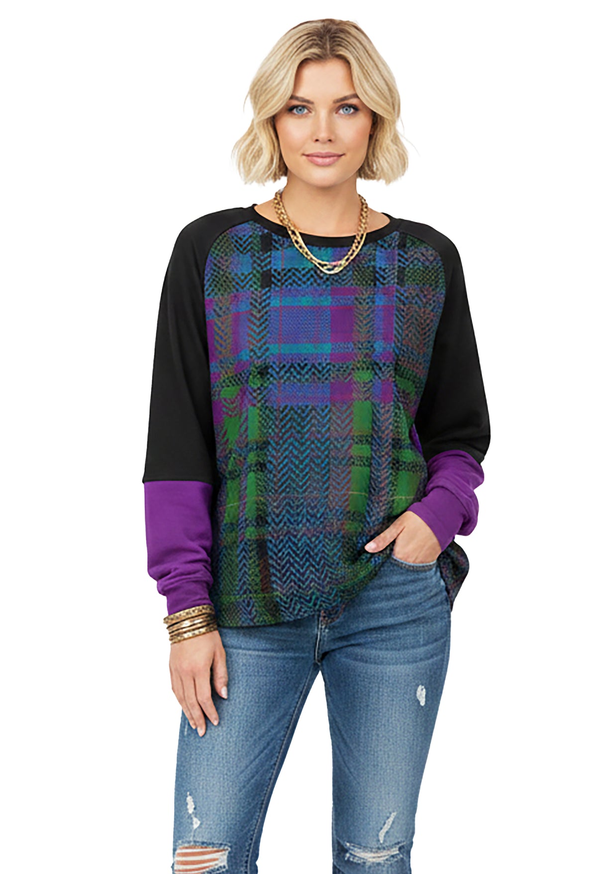Black Multicolor Plaid-