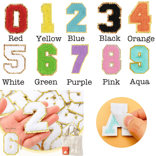 Self Adhesive Chenille Number Patches - Black / 5
