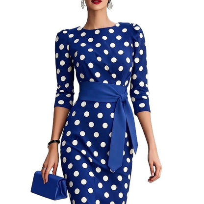 blue polka dot bodycon dress Firerie Women's Elegant Blue Polka Dot Sequin Knit Backless Bodycon Dress,70s Retro Summer Party Wedding Guest Beach Holiday Music Festival Dresses