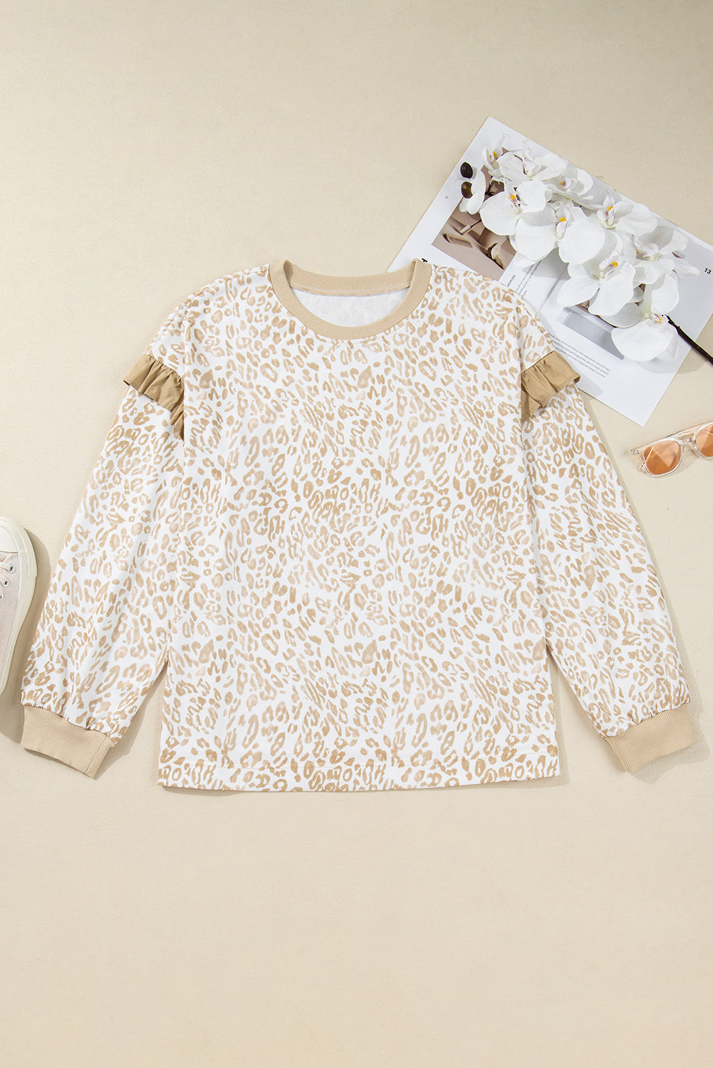 Threaded Pear Elizabeth Ruffled arm Sweatshirt