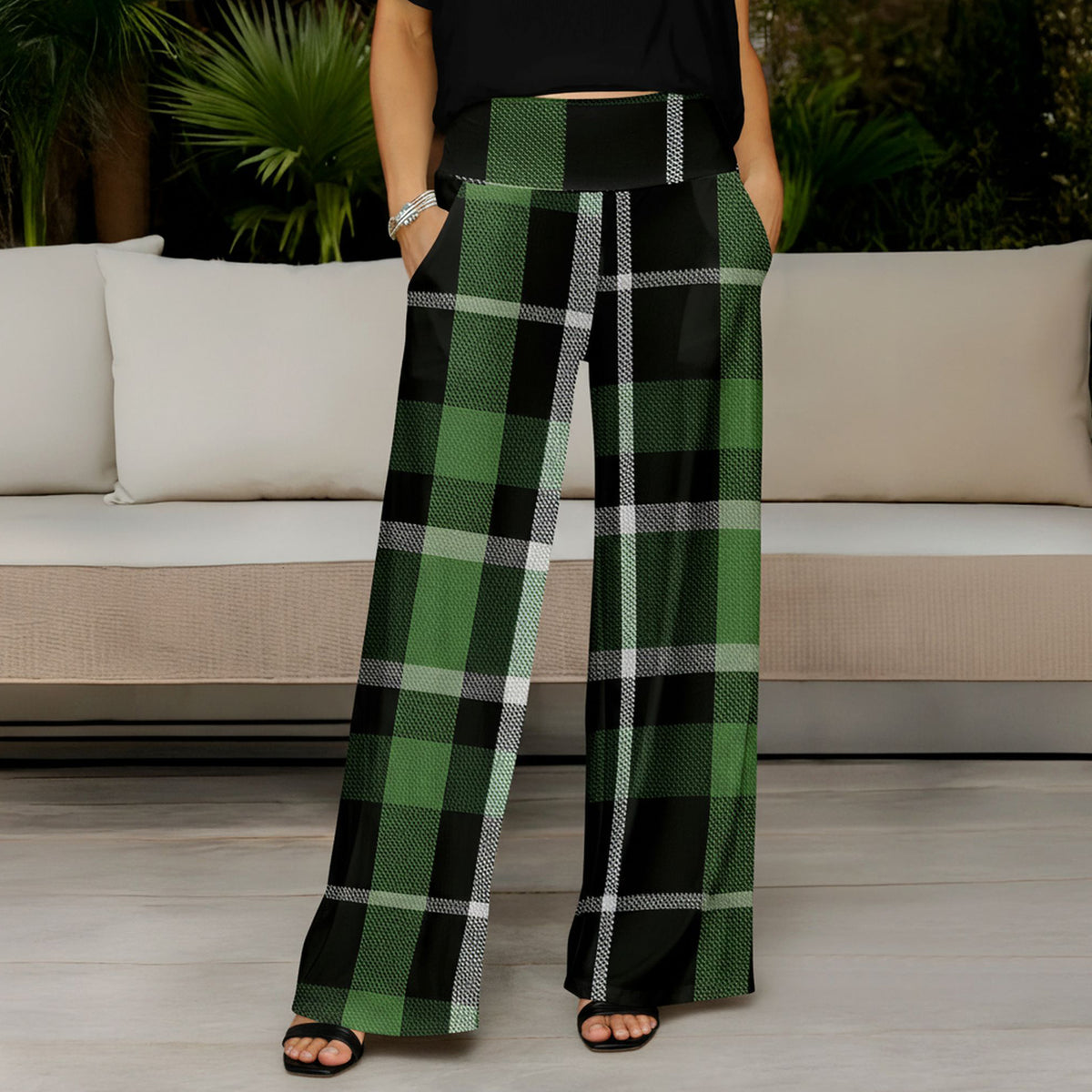 Green and White w/ Black-