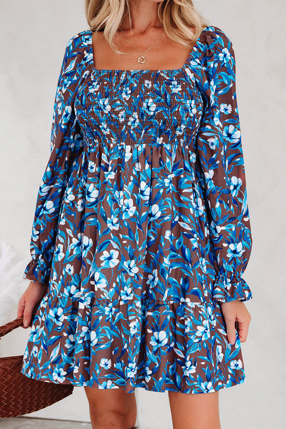 Threaded Pear Norava Ruffled Sleeve Floral Dress
