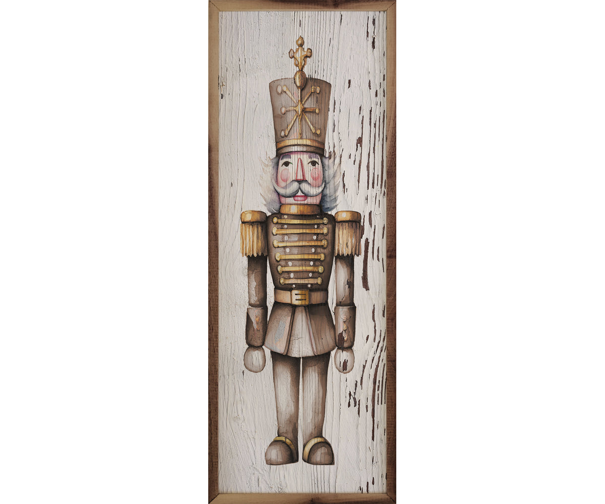 Kendrick Home Gold Nutcracker Whitewash