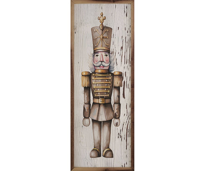 Kendrick Home Gold Nutcracker Whitewash