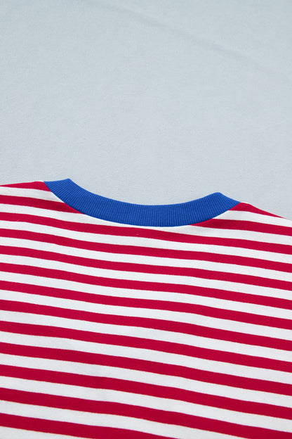Threaded Pear Skye Stripe Trim Tee Set