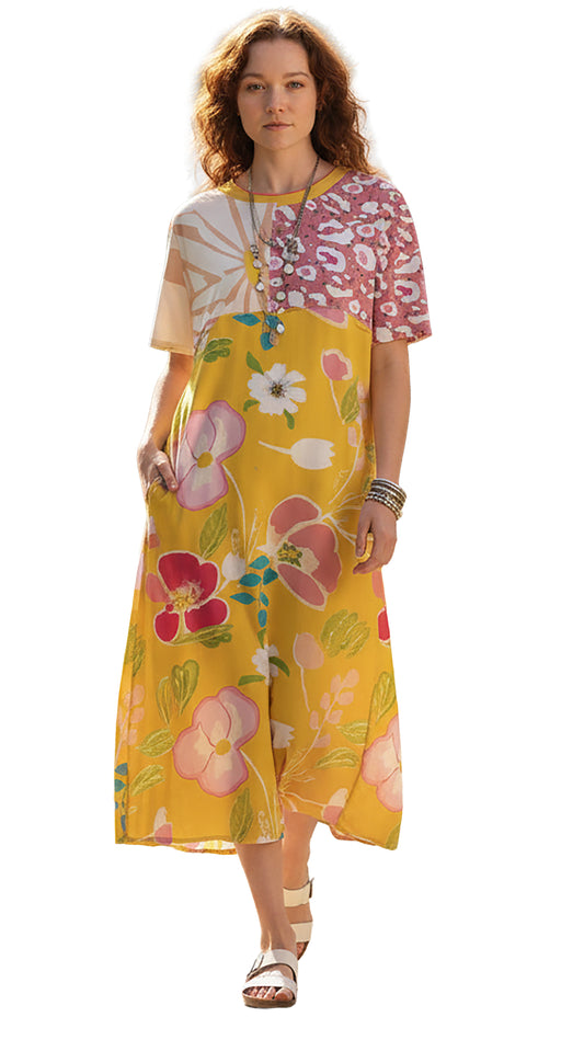 Pink White Floral Print-