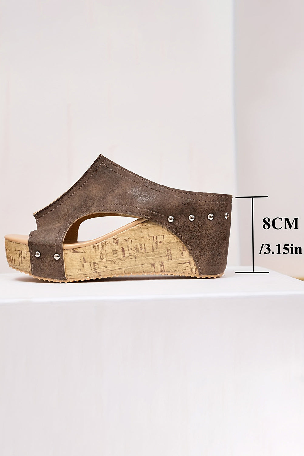 Threaded Pear Skylar Pu Leather Wedge Slippers