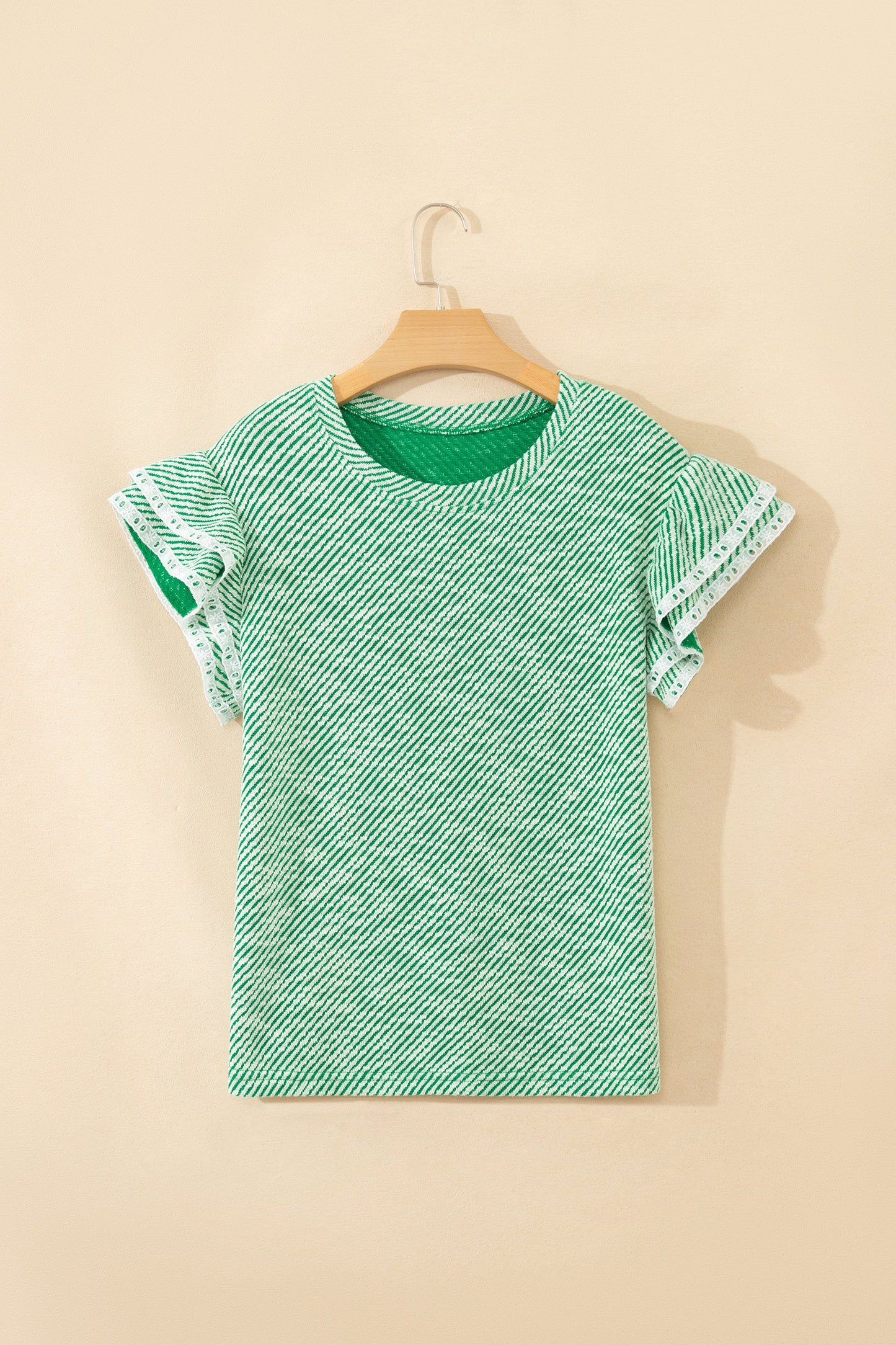 Threaded Pear Elisabeth Ruffled Short Sleeve Blouse