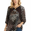Brown Black Floral Print