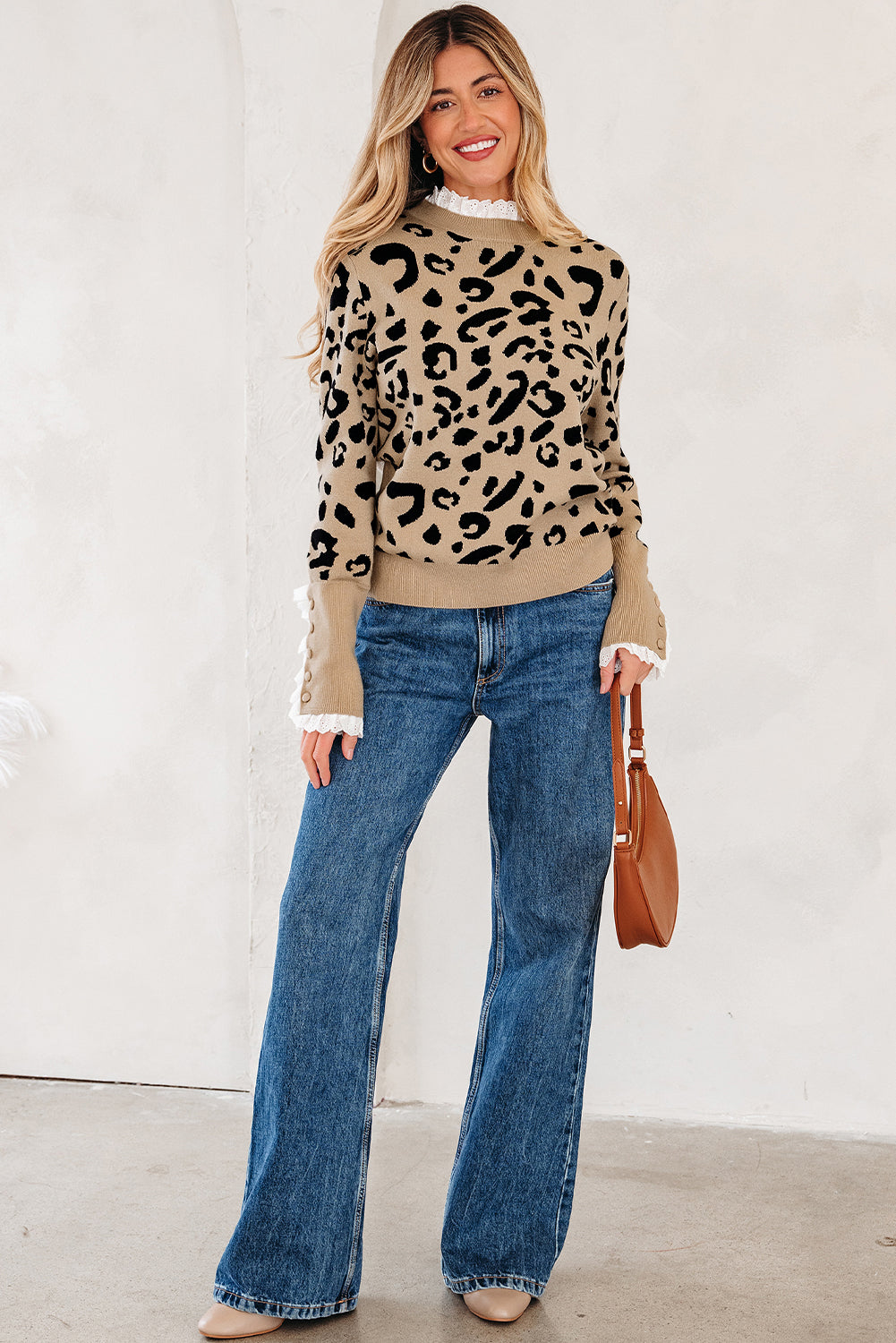 Threaded Pear Amelia Ribbed Detail Cuffed Sweater