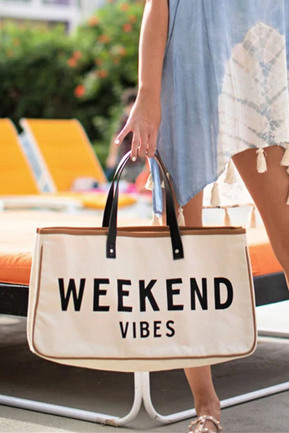 Threaded Pear Alicia WEEKEND VIBES Canvas Tote