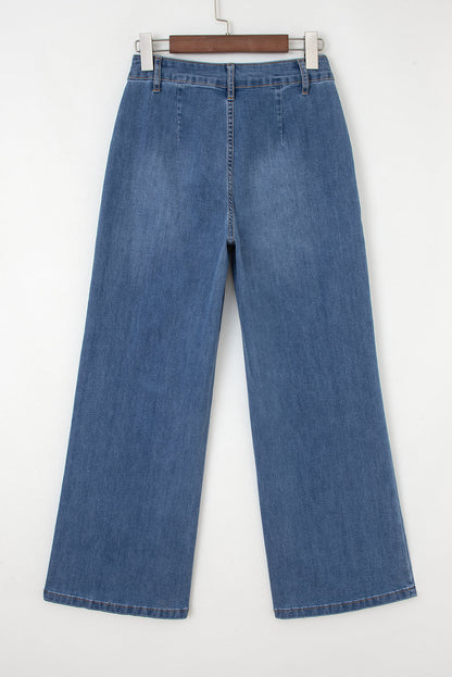 Threaded Pear Aleah Waist Wide Leg Jeans