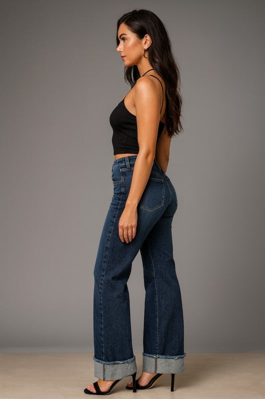 GJG Denim Gary Low Rise Cuffed Jean - Monterey Wash